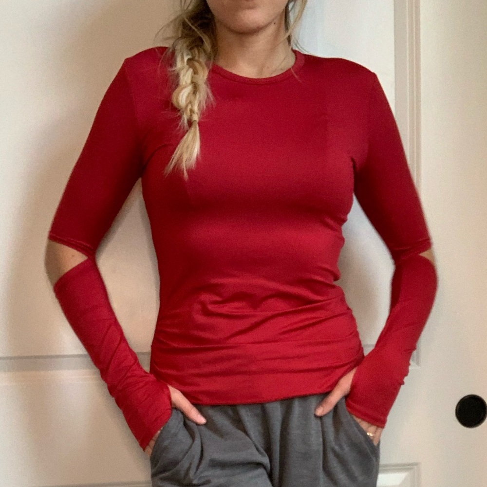 Red Lucky In Love Long Sleeve Top